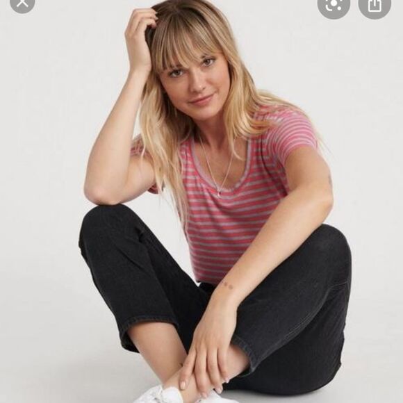 Lucky Brand SCOOP NECK STRIPED TEE New without Tag - Picture 3 of 6